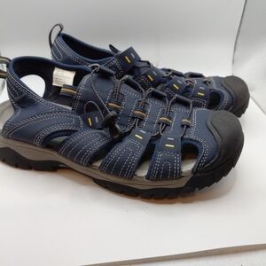 Sonoma Sandals walking Fisherman Slingback Blue Closed Toe Flats SZ 9